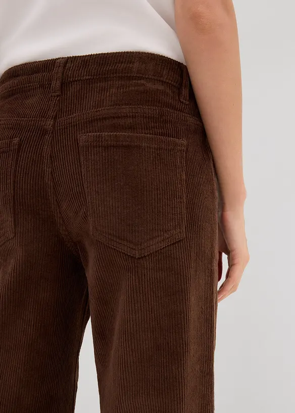 Cordbukse av elastisk bomullsmiks, bonprix