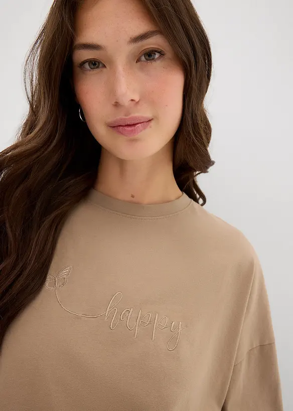 Oversized topp i 100% økologisk bomull, bonprix