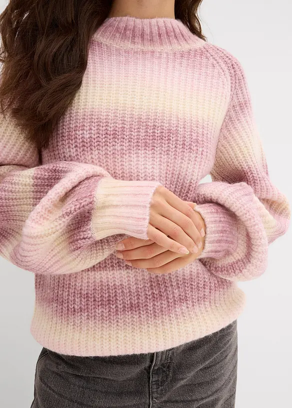 Grovstrikket genser i myk ullmiks, bonprix