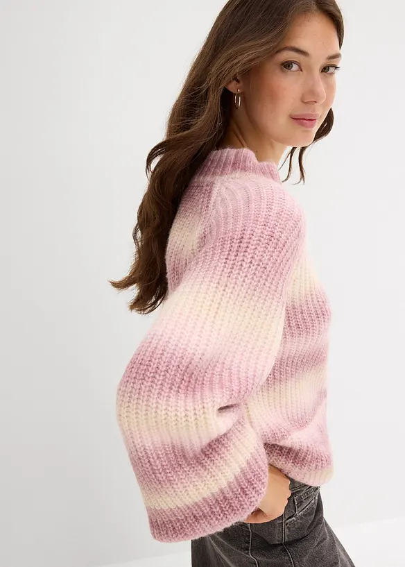 Grovstrikket genser i myk ullmiks, bonprix