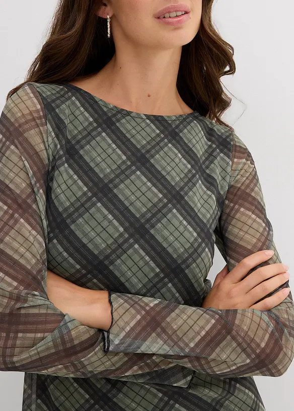 Minikjole i fin mesh, bonprix