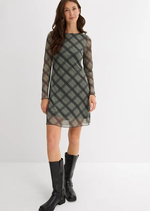 Minikjole i fin mesh, bonprix