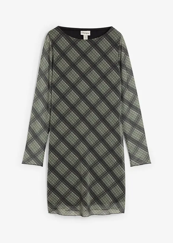 Minikjole i fin mesh, bonprix