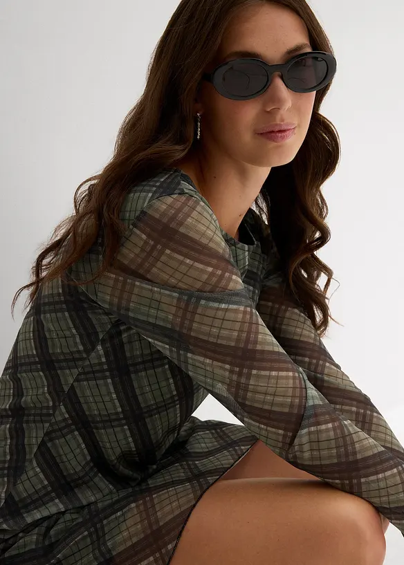 Minikjole i fin mesh, bonprix