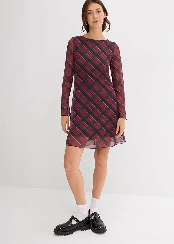 Minikjole i fin mesh, bonprix