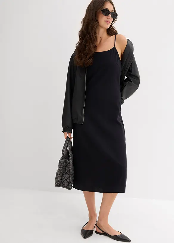 Flanellkjole med stropper av 100% bomull, bonprix