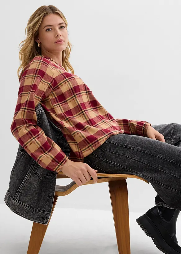 Blusetunika i flanell, bonprix