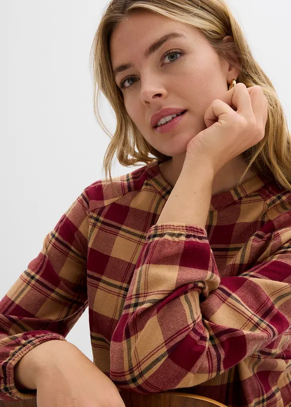 Blusetunika i flanell, bonprix