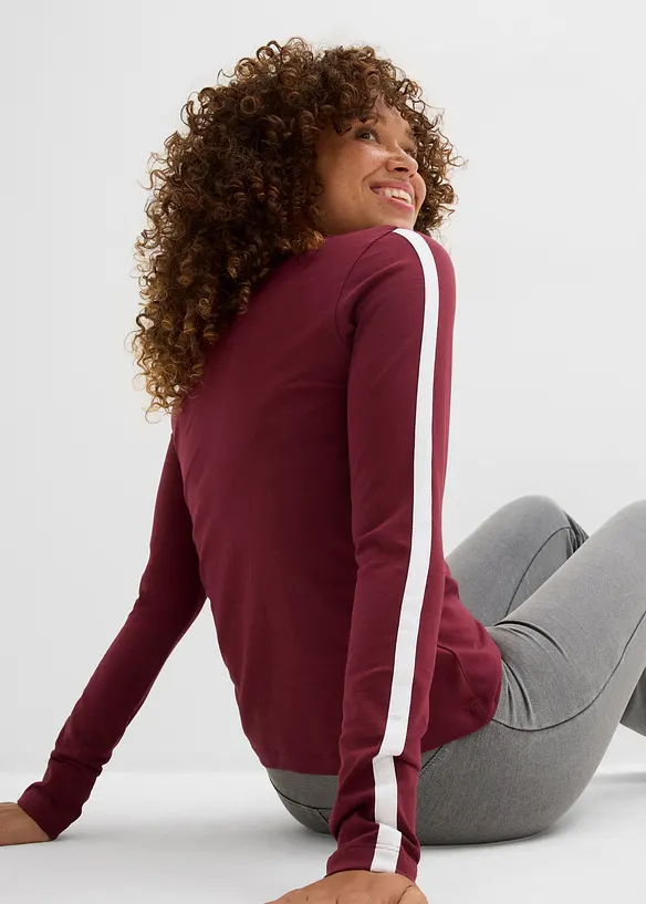 Langermet topp i lett jersey, bonprix
