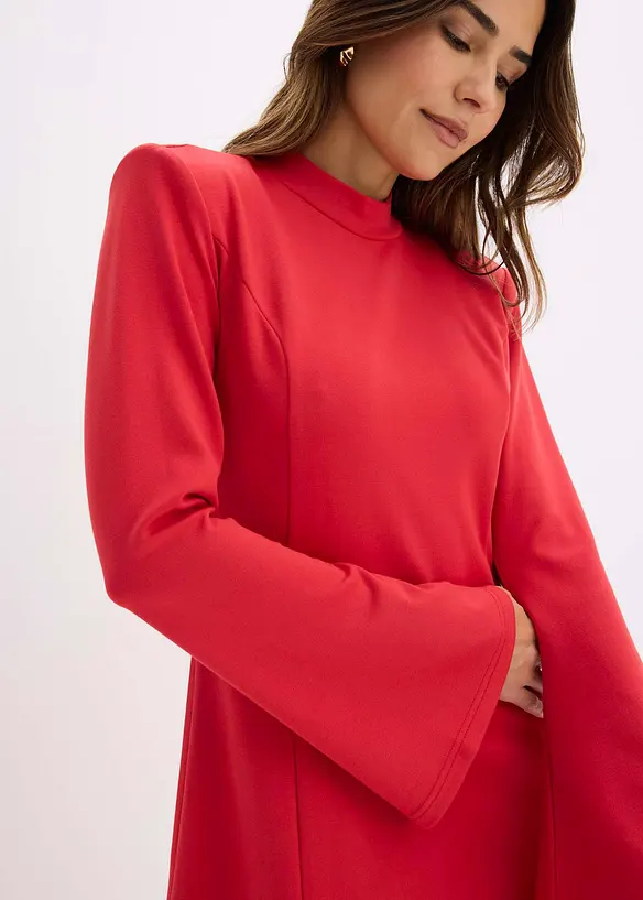 Minikjole i A-modell med trompetermer, bonprix