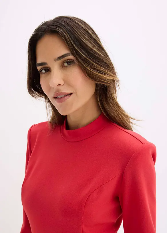 Minikjole i A-modell med trompetermer, bonprix