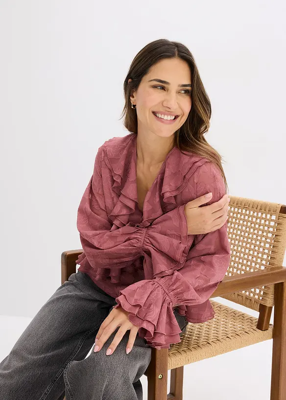 Lett transparent chiffonbluse, bonprix