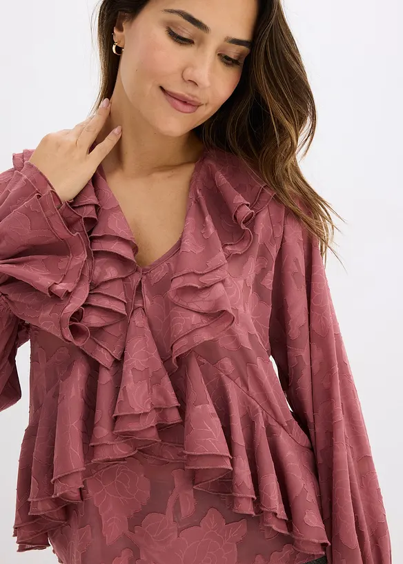 Lett transparent chiffonbluse, bonprix