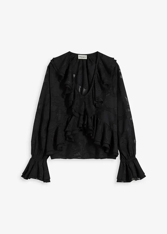 Lett transparent chiffonbluse, bonprix