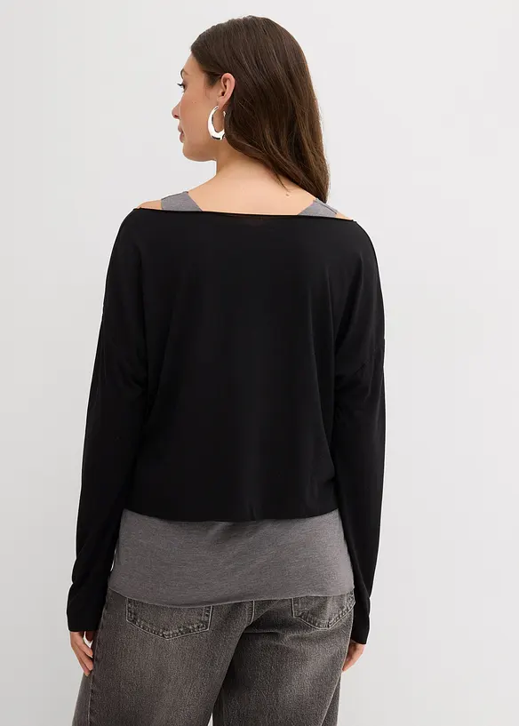 Singlet og langermet topp (sett i 2 deler) av jersey, bonprix