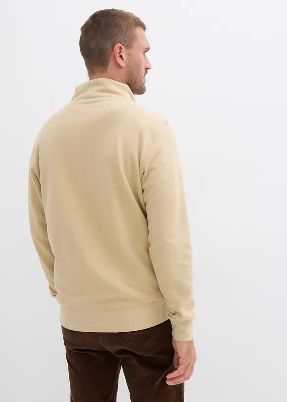 Sweatshirt i 100% økologisk bomull med kort glidelås, bonprix