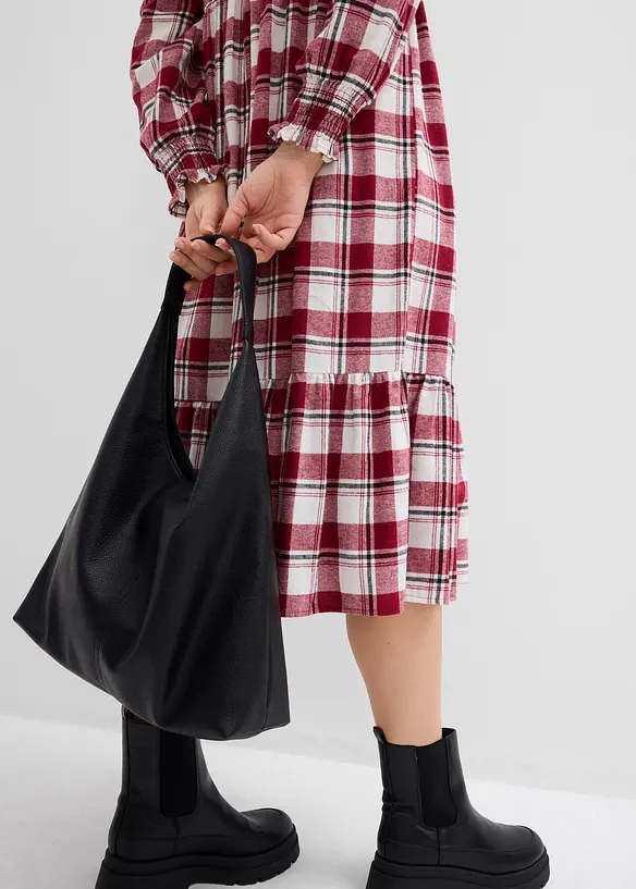 Midikjole i flanell, bonprix