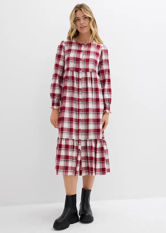 Midikjole i flanell, bonprix