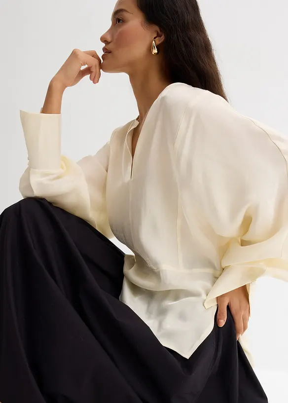 Bluse i viskosemiks med lett glans, bonprix