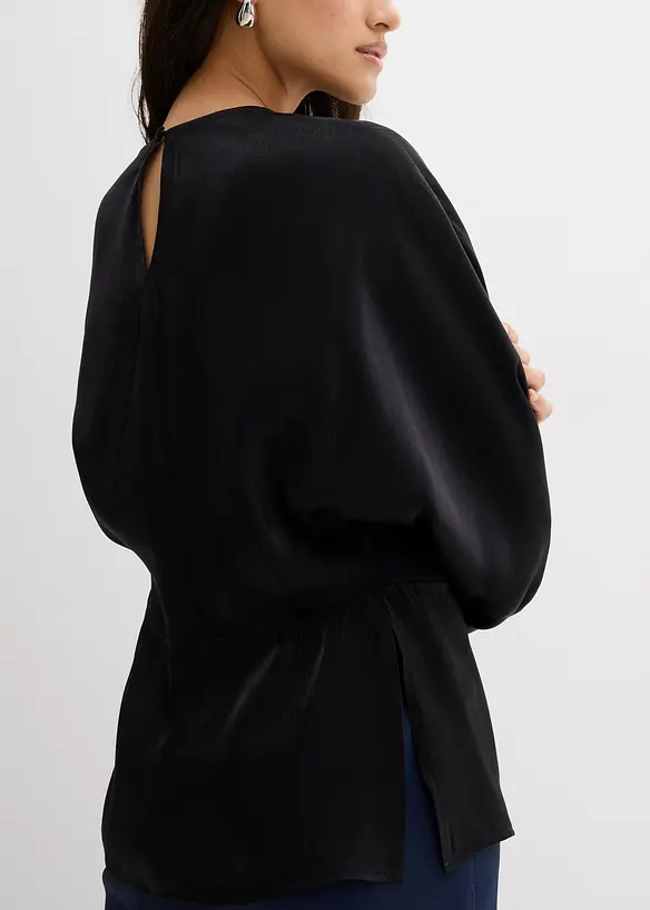 Bluse i viskosemiks med lett glans, bonprix