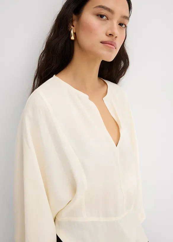 Bluse i viskosemiks med lett glans, bonprix