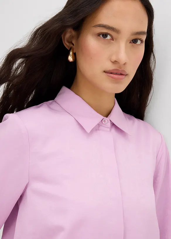 Satengbluse i viskosemiks, bonprix