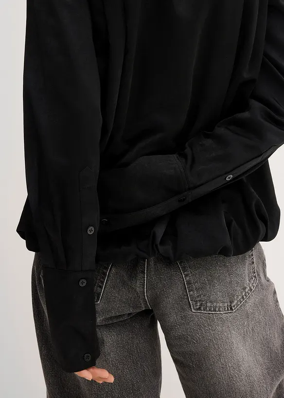 Satengbluse i viskosemiks, bonprix