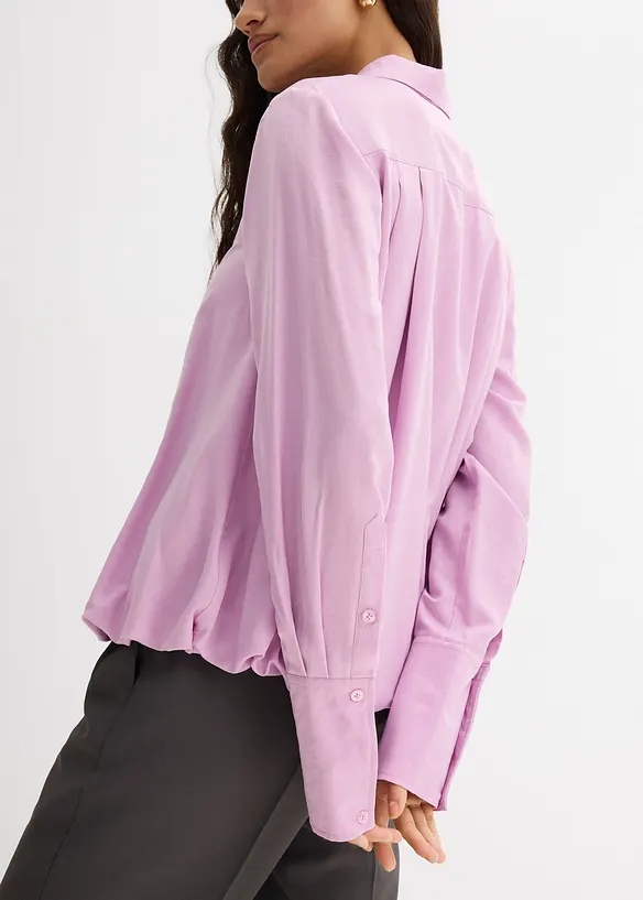 Satengbluse i viskosemiks, bonprix