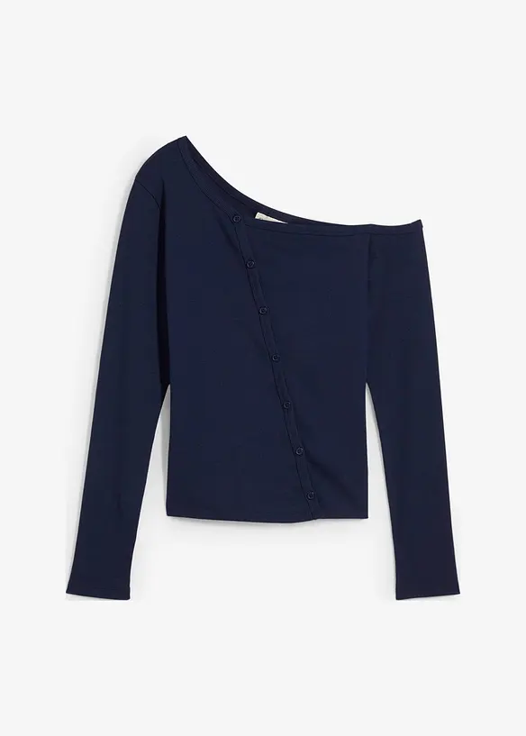 Ribbet, langermet topp, bonprix