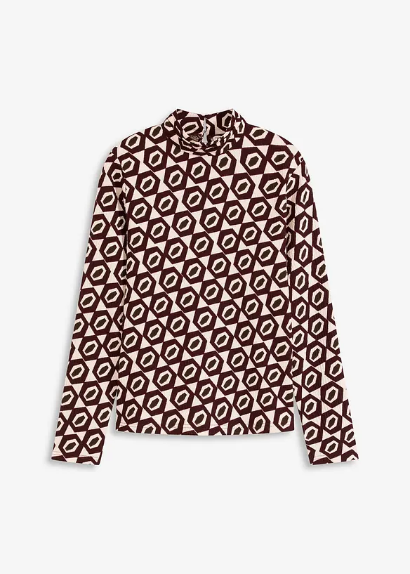 Topp med ståkrage og struktur, bonprix