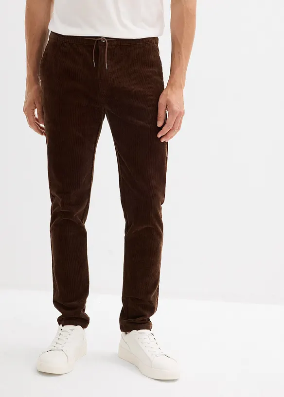 Pull on-kordfløyelsbukse med stretch, Regular Fit, bonprix