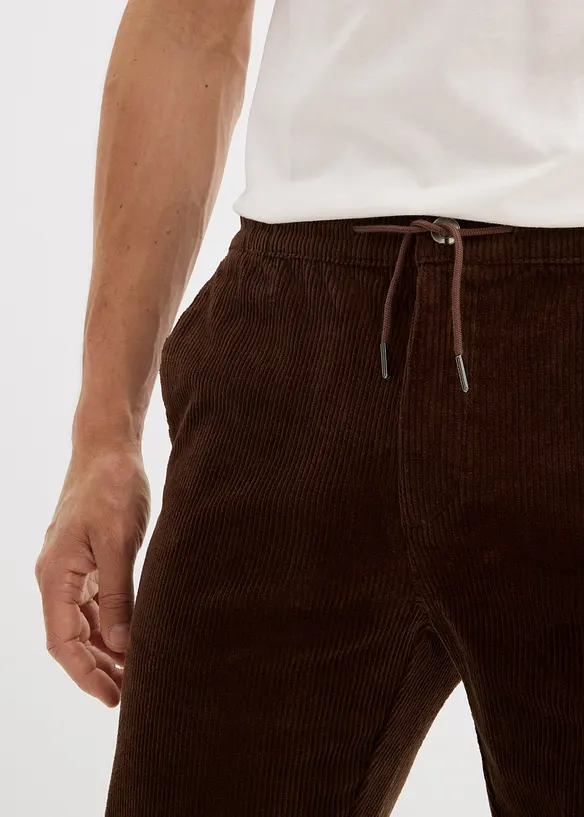 Pull on-kordfløyelsbukse med stretch, Regular Fit, bonprix