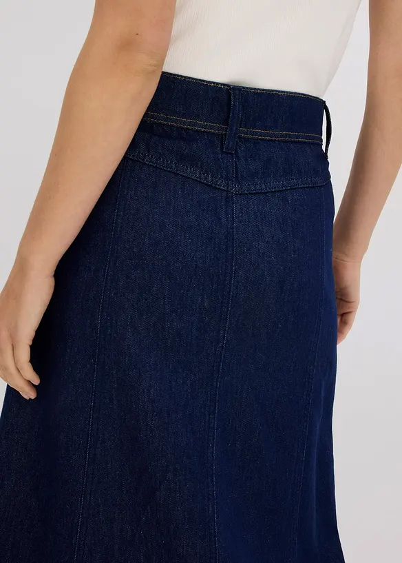 Midiskjørt i denim, bonprix