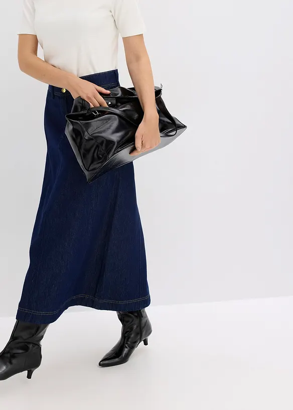 Midiskjørt i denim, bonprix