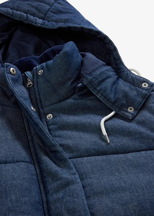 Vattert jakke i denim, bonprix