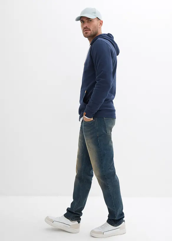 Hettegenser med detaljer i imitert skinn, bonprix