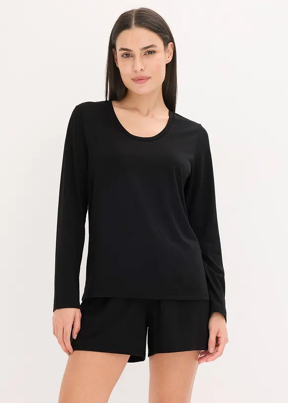 Loungewear-kort pyjamas i lett, mykt materiale, bonprix