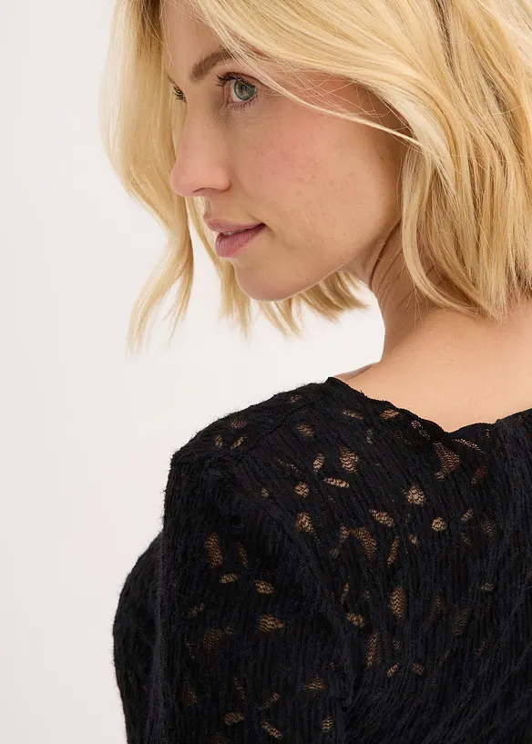 Blondetopp med lodden overflate, bonprix