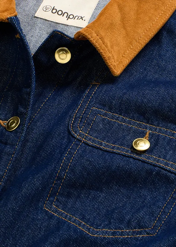 Jeansjakke med cordkrage, bonprix