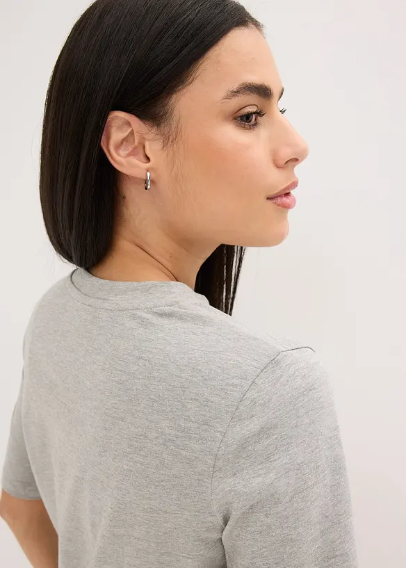 Kortermet topp med paljetter og print, bonprix