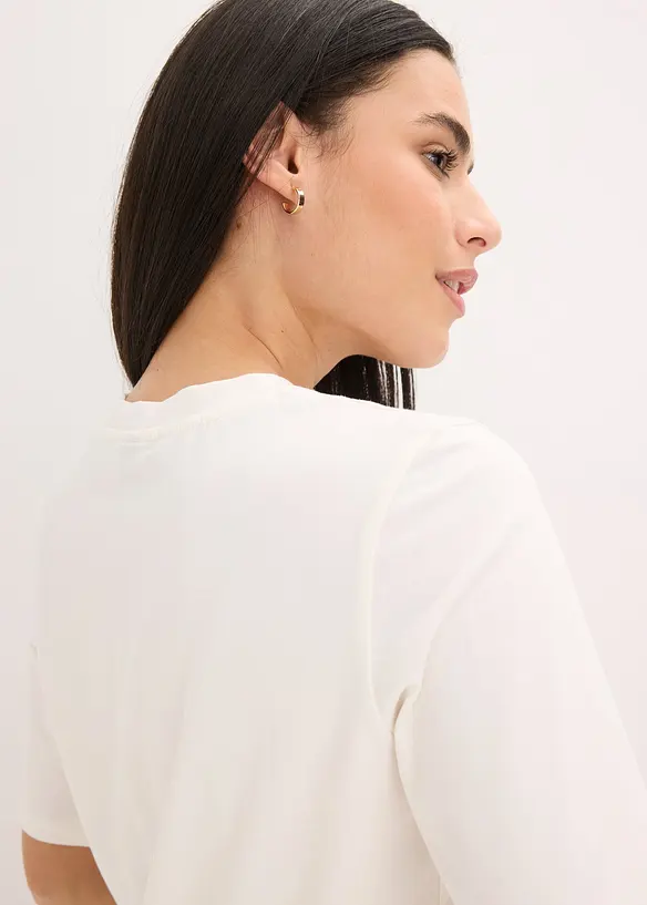 Kortermet topp med paljetter og print, bonprix