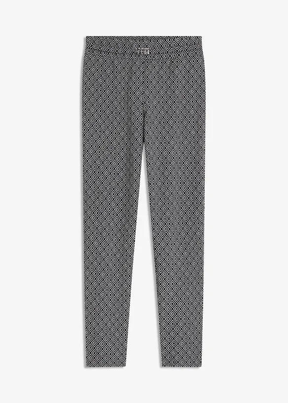 Vid jacquard slip on-bukse med lukningsdetalj, bonprix