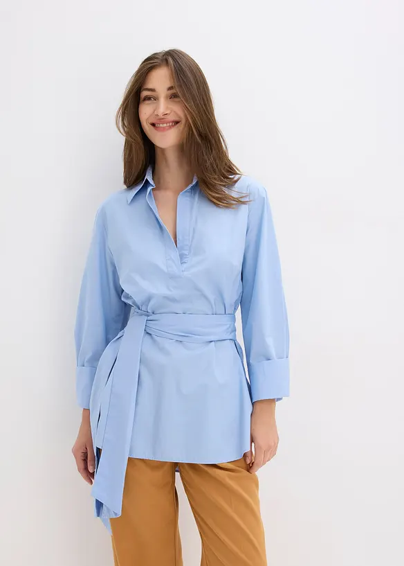 Knytebluse i 100% bomull, bonprix