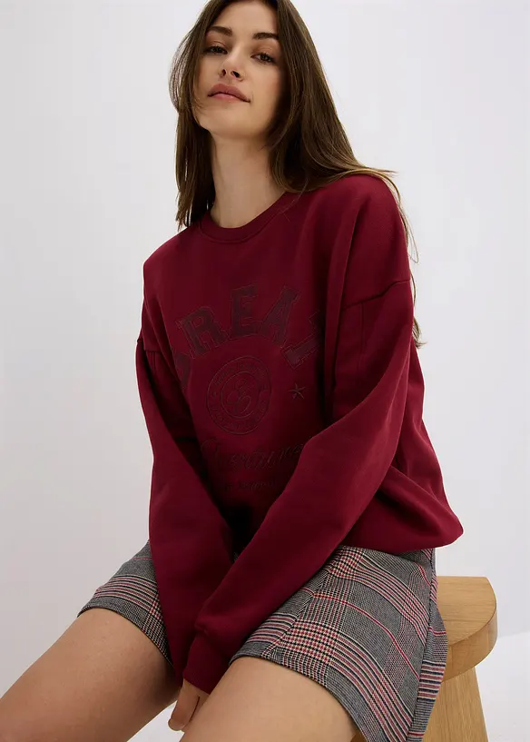 Oversized sweatshirt i 100% bomull, bonprix