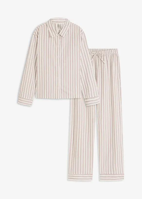 Loungewear-kosedress i vevd bomull, oversized, bonprix