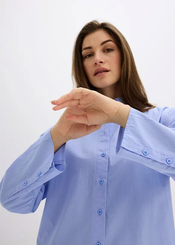 Skjortebluse i 100% bomull, bonprix