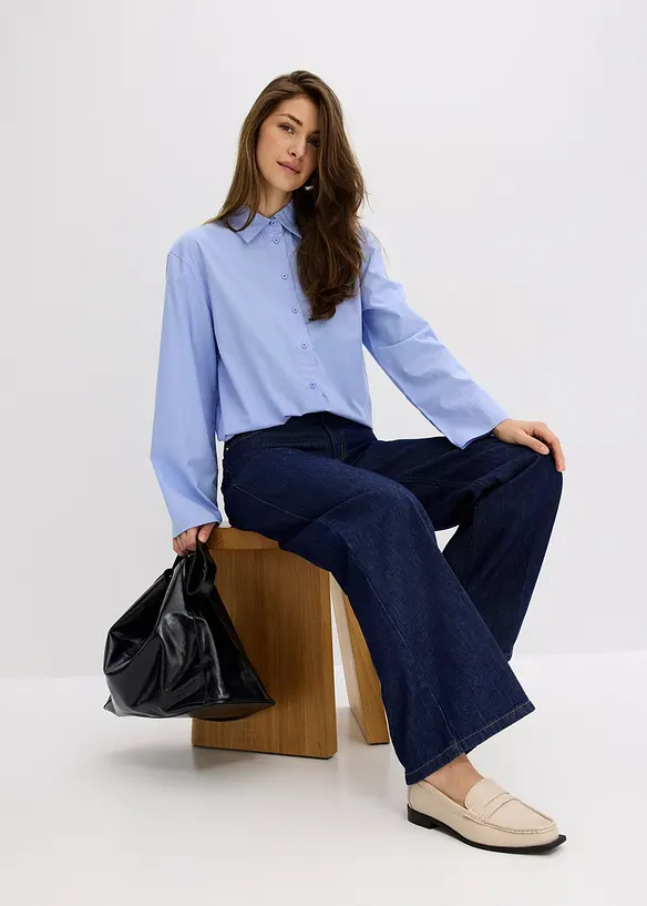 Skjortebluse i 100% bomull, bonprix