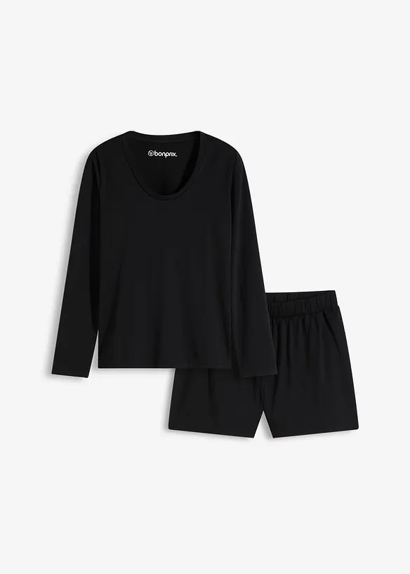 Loungewear-kort pyjamas i lett, mykt materiale, bonprix