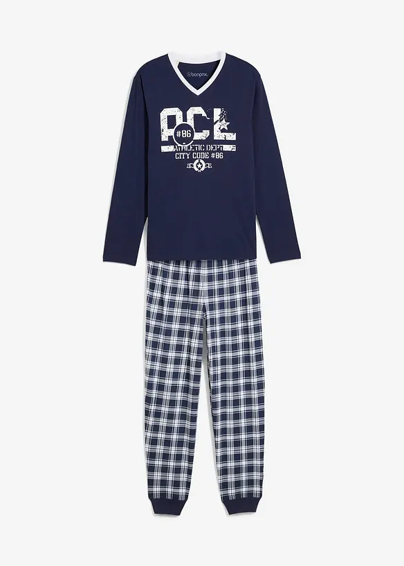 Pyjamas med bomull og lange ermer, bonprix