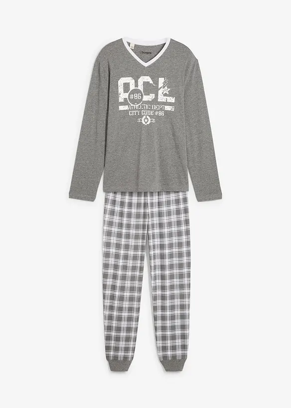 Pyjamas med bomull og lange ermer, bonprix
